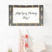 Banderoles Cactus d'or sur le gradient chic moderne de (En situation)