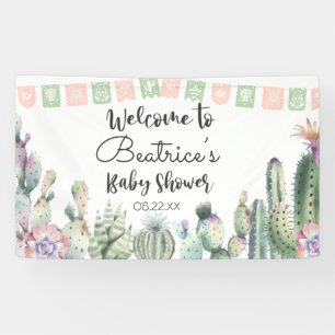 Banderoles Cactus vert rose Taco Bout Un Baby shower RSVP