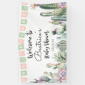 Banderoles Cactus vert rose Taco Bout Un Baby shower RSVP (Vertical)