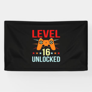 Banderoles Cadeau d'anniversaire   Gamer déverrouillé de nive