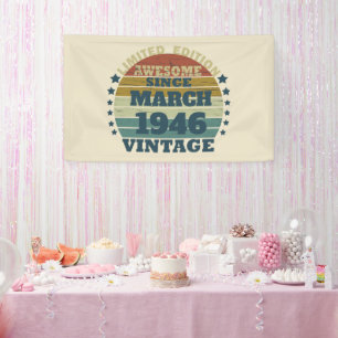 Banderoles Cadeau d'anniversaire vintage personnalisé