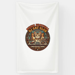 Banderoles Cadeau de fête de musique DJ Chat Amateur de Chat 