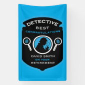 Banderoles Cadeau de retraite pour un emploi à thème détectiv (Verticale)
