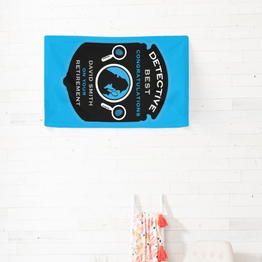 Banderoles Cadeau de retraite pour un emploi à thème détectiv (Insitu)