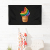 Banderoles Cadeau gay pride LGBT Rainbow Ice Cream (En situation)