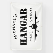 Banderoles Cadeau personnalisé, hangar d'avion et pilote en s (Verticale)