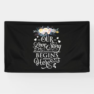 Banderoles Cadeaux de mariage Notre histoire d'amour commen