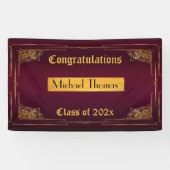 Banderoles Cadre en filigrane d'or de fin d'études sur fond b (Horizontal)