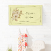 Banderoles Cadre Rose – Mariage Jaune Céleste (En situation)