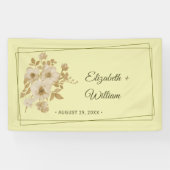 Banderoles Cadre Rose – Mariage Jaune Céleste (Horizontal)