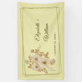 Banderoles Cadre Rose – Mariage Jaune Céleste (Vertical)