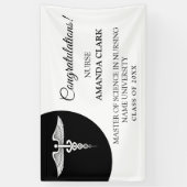 Banderoles Caducée Noir & Blanc moderne Diplôme en soins infi (Vertical)