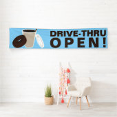 Banderoles Café Drive Thru Open (En situation)