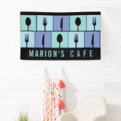 Banderoles Café Moderne Restaurant Restaurants Ustensiles per (En situation)