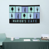 Banderoles Café Moderne Restaurant Restaurants Ustensiles per (Salon professionnel)