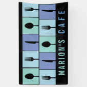 Banderoles Café Moderne Restaurant Restaurants Ustensiles per (Vertical)