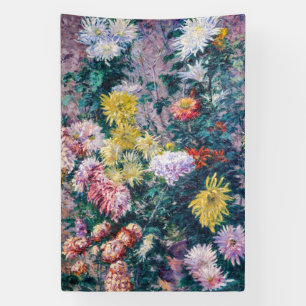 Banderoles Caillebotte - Chrysanthèmes blancs et jaunes