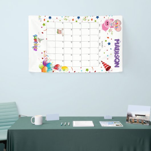 Banderoles Calendrier d'anniversaire Vinyl Happy Avril 2022 B (Salon professionnel)