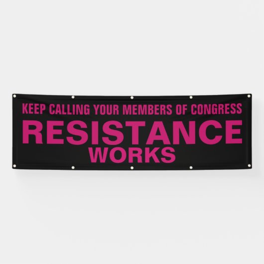 Banderoles Call Congress Résistance Works Manifestation rose  (Horizontal)