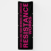 Banderoles Call Congress Résistance Works Manifestation rose  (Vertical)