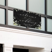 Banderoles Calligraphie argent vert Mariage de bienvenue noir (Bâtiment extérieur)