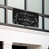 Banderoles Calligraphie blanche Floral Black Welcome Mariage (Bâtiment extérieur)