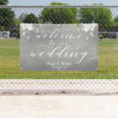 Banderoles Calligraphie blanche Mariage d'accueil floral arge (En situation)