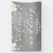 Banderoles Calligraphie blanche Mariage d'accueil floral arge (Vertical)