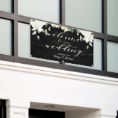 Banderoles Calligraphie blanche Peony Black Welcome Notre Mar (Bâtiment extérieur)