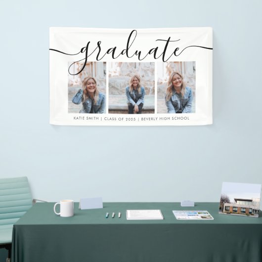Banderoles Calligraphie de script moderne Graduation Trois ph (Salon professionnel)