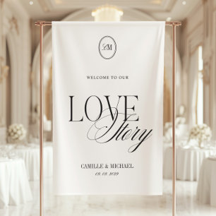 Banderoles Calligraphie Élégante Bienvenue à Notre Mariage Vi