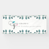 Banderoles Calligraphie Eucalyptus Jardin Fête Anniversaire (Horizontal)