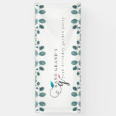 Banderoles Calligraphie Eucalyptus Jardin Fête Anniversaire (Vertical)