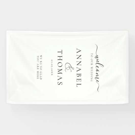 Banderoles Calligraphie moderne simple Mariage "Bienvenue" (Horizontal)