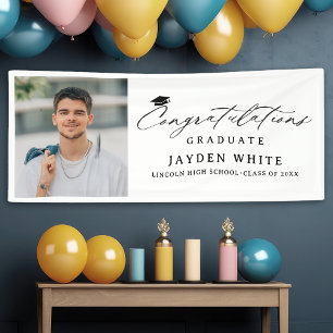 Banderoles Calligraphie moderne Simple Photo Graduation Party