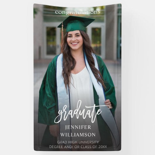 Banderoles Calligraphie photo moderne 2 Diplômé vertical (Vertical)