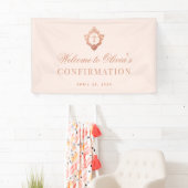 Banderoles Calligraphie Rose Gold Crest de confirmation de la (En situation)