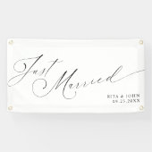Banderoles Calligraphy Just Married Mr and Mrs Mariage Car (Horizontal)