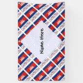 Banderoles Cambodia and Cambodian Flag Tiled with Your Name (Vertical)