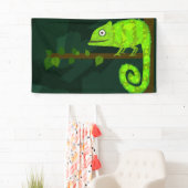 Banderoles Caméléon mignon vert (En situation)
