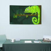 Banderoles Caméléon mignon vert (Salon professionnel)