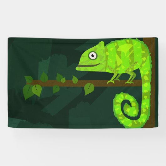 Banderoles Caméléon mignon vert (Horizontal)