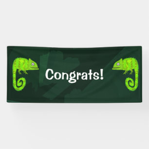 Banderoles Caméléon vert mignon