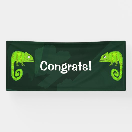 Banderoles Caméléon vert mignon (Horizontal)