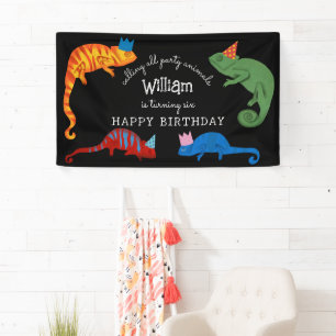 Banderoles Caméléons Reptiles Colorés Lézards Anniversaire En