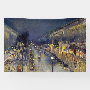 Banderoles Camille Pissarro - Boulevard Montmartre la nuit