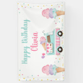Banderoles Camion à glace Pink Turquoise fille Anniversaire d (Vertical)
