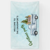 Banderoles Camion avec de mignons animaux fête de Noël (Vertical)