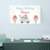 Banderoles Camion Crème de glace Garçon bleu rouge Anniversai (Salon professionnel)