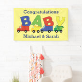 Banderoles Camion de Baby shower de camion de construction ga (En situation)